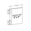 Azar Displays Two-Sided Acrylic Sign Holder W/ Suction Cup Grippers 5"W x 7"H, PK10 106681